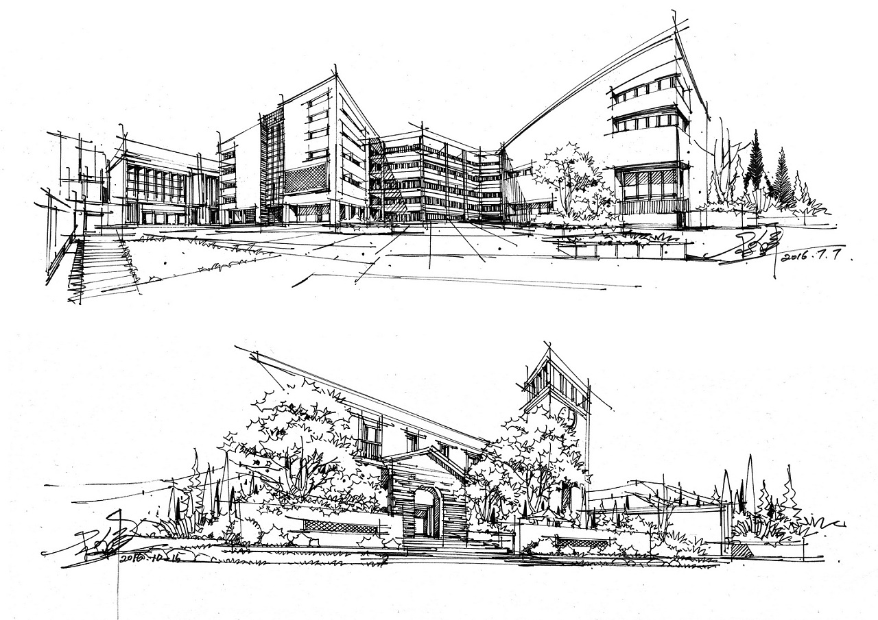 手绘马克笔|空间|建筑设计|卓越画图匠 
