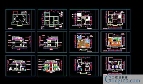 广州某某甲级院 别墅建筑设计全套图设计下载 617.25k,dwg格式 别墅图纸