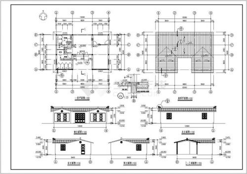 北方某中式风格别墅建筑设计方案图
