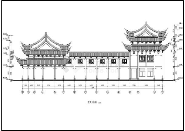 某地一套大型古建筑祠堂戏台设计图