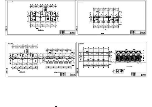 长沙某大型商业街4层沿街别墅建筑设计cad施工图